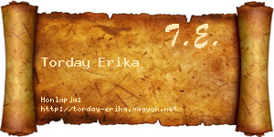 Torday Erika névjegykártya